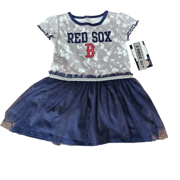 NWT Red Sox Toddler Dress with Tulle Skirt and Sparkle Waistline, Size 2T - Picture 3 of 9